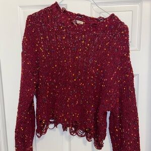 Main Strip Pink Confetti Knit Cropped sweater